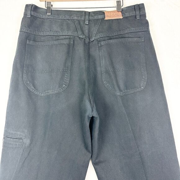 Marithe Francois Girbaud Vintage 90s Wide Leg Baggy Jeans Size 40x32 Black - Picture 4 of 6